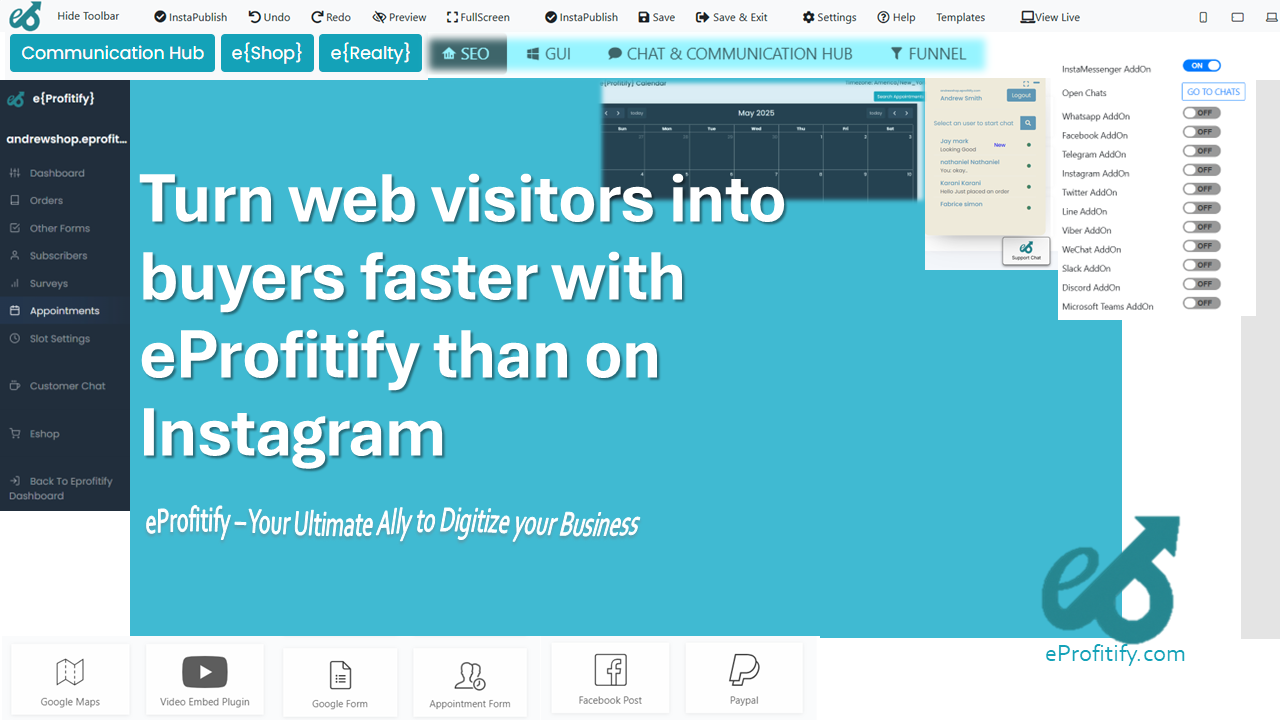 Turn web visitors into buyers faster with eProfitify than on Instagram